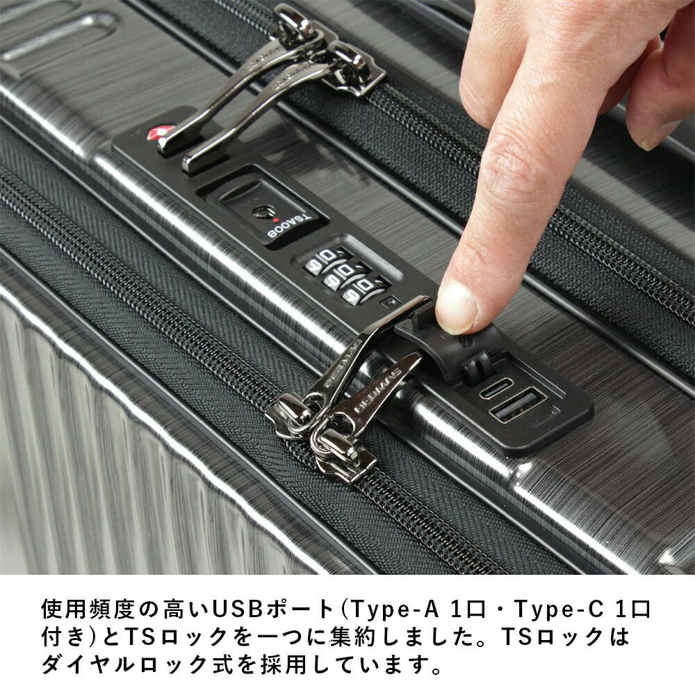 スーツケース機内持ち込みフロントオープンBERMASバーマスSサイズ33L1泊2泊3泊軽量USBポート付きキャリーケースビジネス仕事短期出張機内持込おしゃれ旅行60523