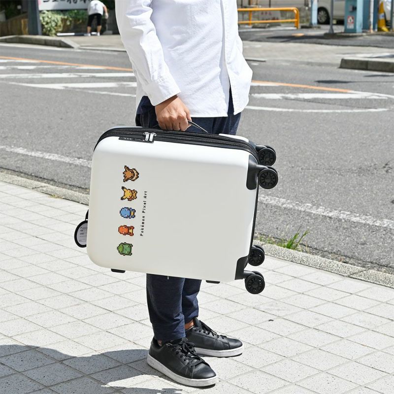 ポケモンスーツケース機内持ち込みPokemonピクセルアートSサイズ37L43L拡張2泊3泊4泊軽量キャリーケースピカチュウイーブイキャリーバッグおしゃれ旅行女子かわいい修学旅行PK-0881-46