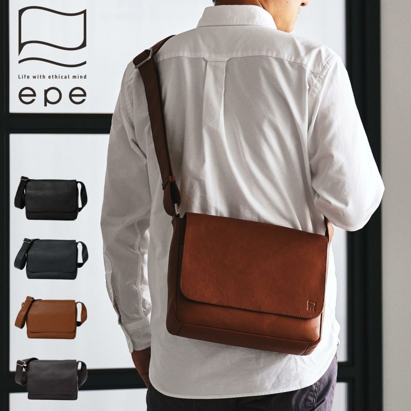 ショルダーバッグメンズ本革レザーブランドファスナー付きショルダーバッグ革大容量大きめ人気おすすめかっこいいレディースショルダーバック斜めがけ大人30代40代50代エペepeepe013