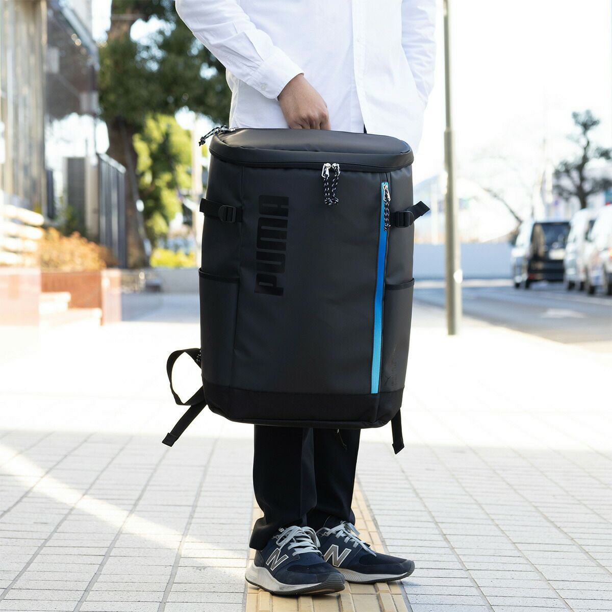 PUMAリュック通学大容量プーマ40LA3男子女子メンズレディースボックス型リュックサックバックパックリックサック通学リュックボックスリュックブランド人気大きめ高校生中学生J20357