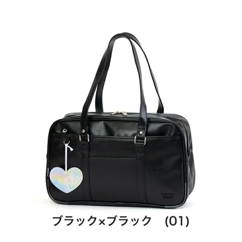 フィラスクールバッグFILA合皮A4女子中学生高校生女子高生レディーススクールバックサブバッグサブバックスクバブランド通学おしゃれかわいい大容量ブラックブラウン7895