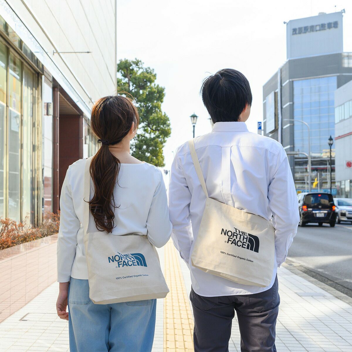 ノースフェイスショルダーバッグコットンショルダーTHENORTHFACEザノースフェイスオーガニックコットンミュゼットメンズレディース通学学生大人買い物人気ザ・ノース・フェイスNM82387