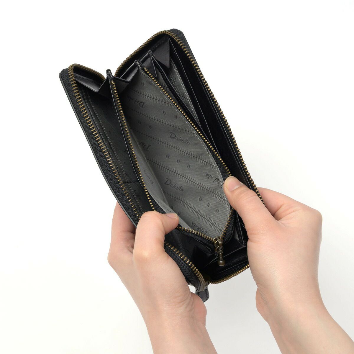 ダコタDakota長財布ラウンドファスナーメンズエティカ財布本革大容量レザー小銭入れありファスナー付きファスナーブランドブラック黒グリーン緑DakotaBLACKLABELダコタブラックレーベル0620323