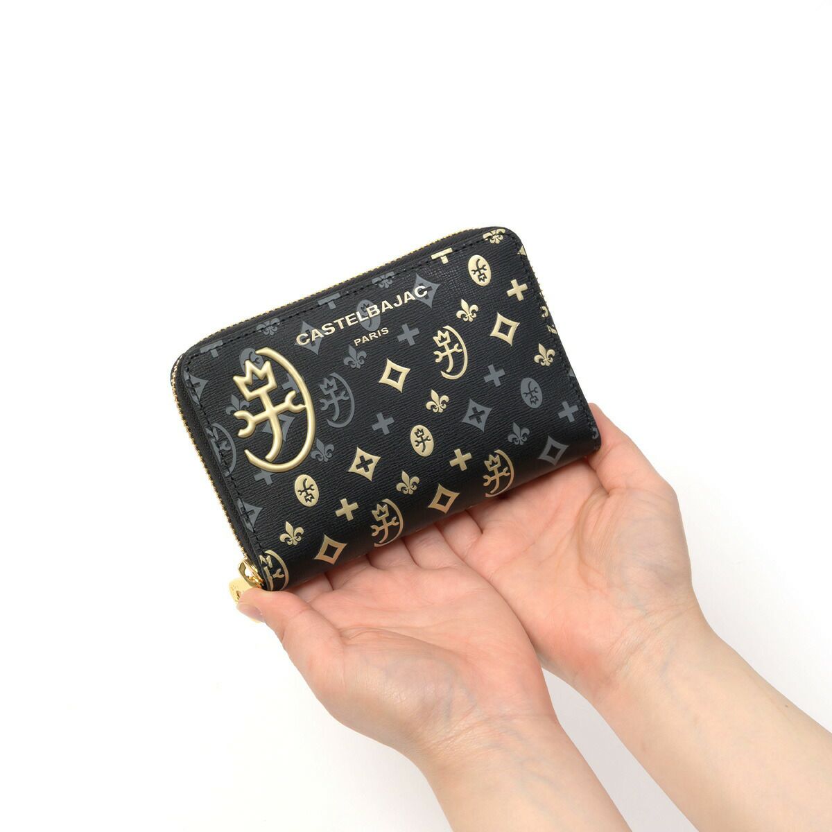 カステルバジャック財布ミドルウォレット縦型ラウンドファスナーメンズレディースマドレーヌCASTELBAJAC長財布小さめバジャック本革革レザー2つ折りミドル財布人気ブランド大容量65632