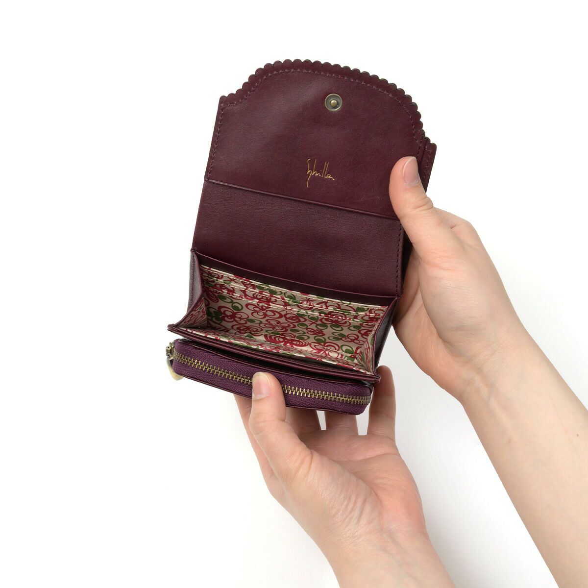 シビラ財布二つ折り財布かぶせsybilla二つ折り折り財布カデネータレディース小銭入れあり2つ折り財布ブランドミニウォレットウォレットかわいいおしゃれコンパクト本革5470551