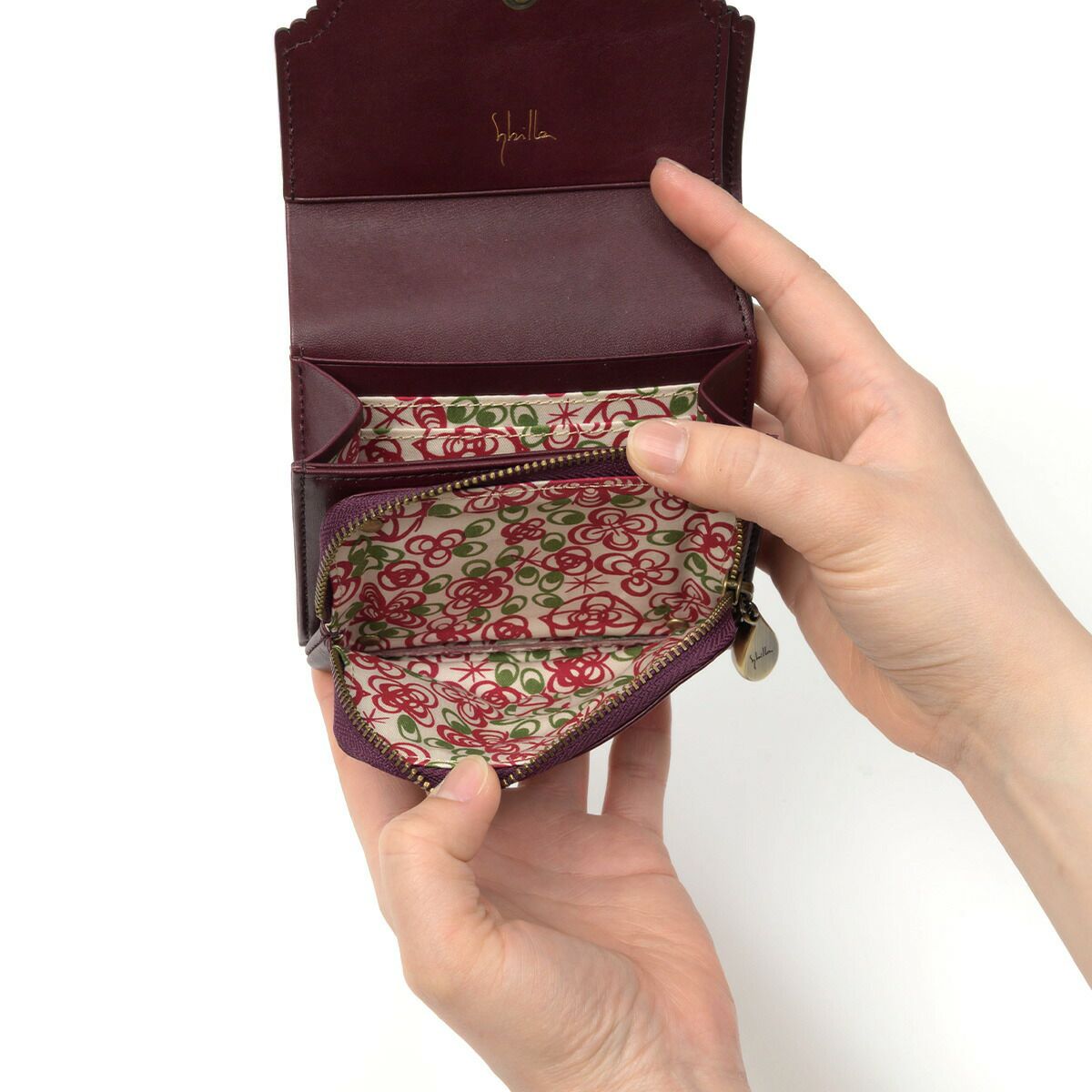 シビラ財布二つ折り財布かぶせsybilla二つ折り折り財布カデネータレディース小銭入れあり2つ折り財布ブランドミニウォレットウォレットかわいいおしゃれコンパクト本革5470551