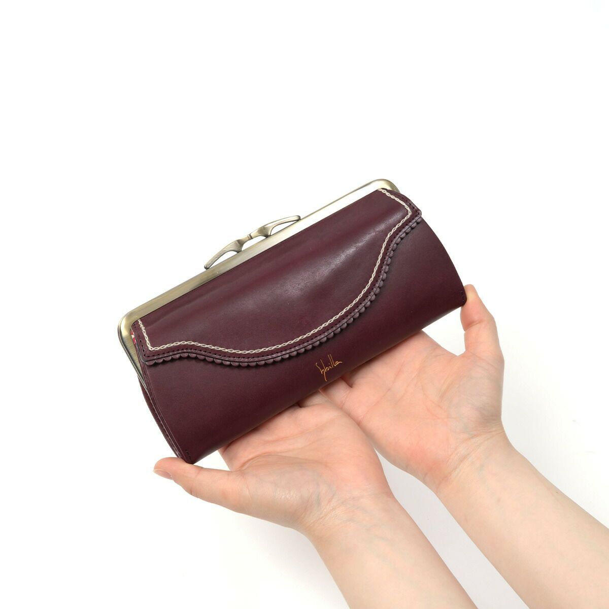 シビラ長財布sybilla財布がま口カデネータレディース小銭入れありブランドロングウォレットウォレットかわいいおしゃれ大容量本革5470554