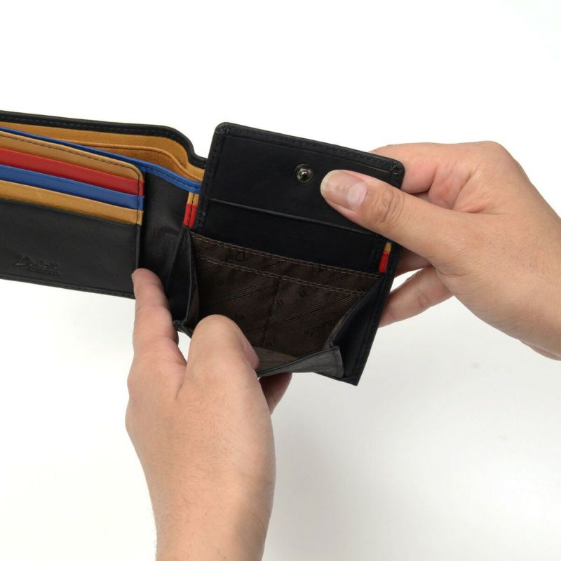 ダコタ財布メンズDakota二つ折り財布メンズワキシー折り財布本革レザー小銭入れ付きコンパクトハーフウォレットブランドイタリア製牛革男性DakotaBLACKLABELダコタブラックレーベル0625910