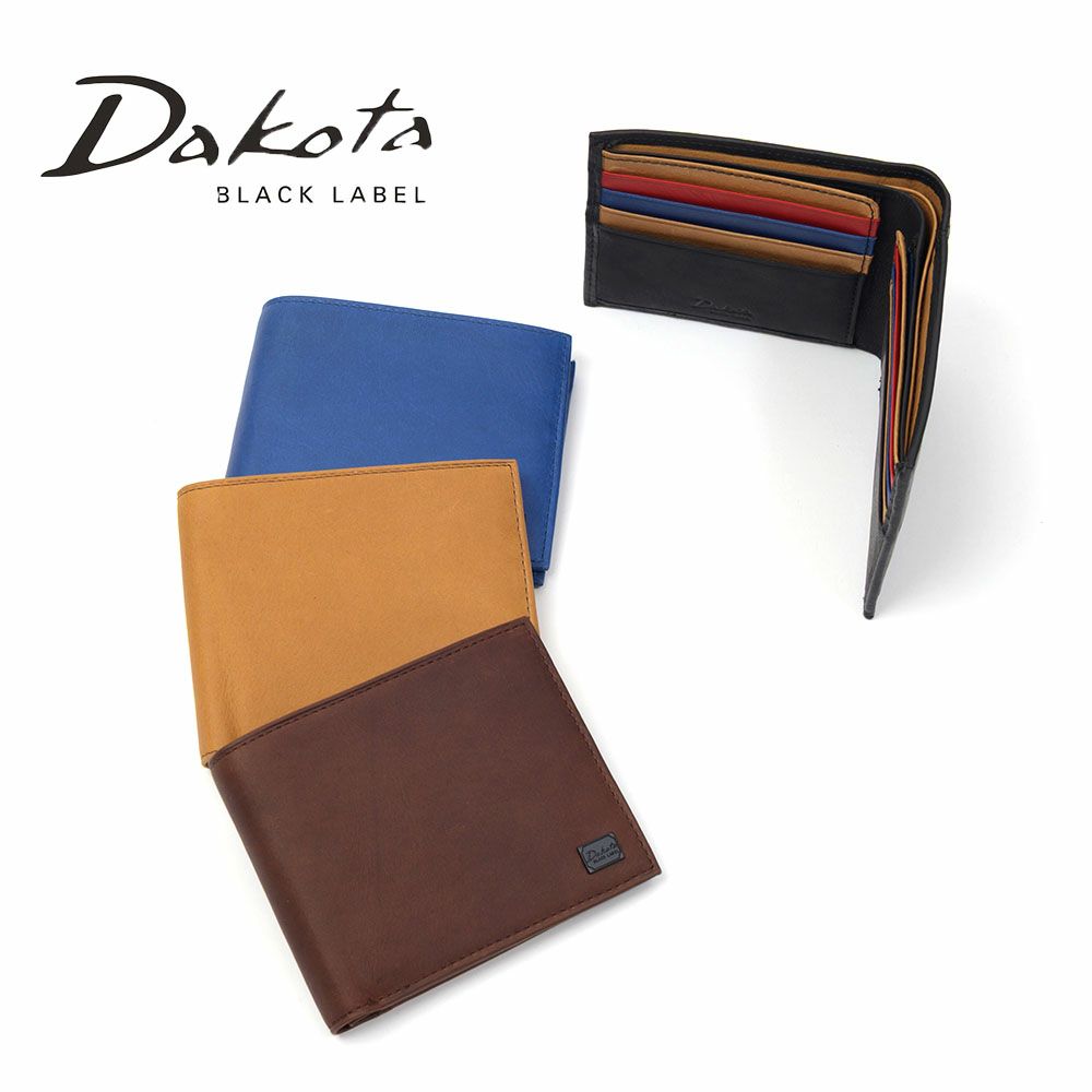 ダコタ財布Dakota二つ折り財布純札札入れ小銭入れなしメンズレディースワキシー札入れ折り財布本革レザーコンパクトハーフウォレットブランドイタリア製ダコタブラックレーベル0625911