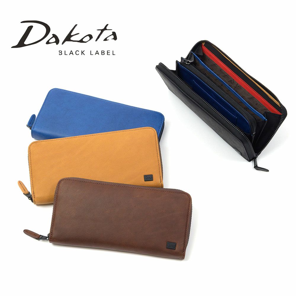 ダコタ長財布Dakota財布長札メンズレディースワキシー札入れラウンドファスナー小銭入れ有り小銭入れ本革レザー大容量ロングウォレットブランドイタリア製牛革ダコタブラックレーベル0625913
