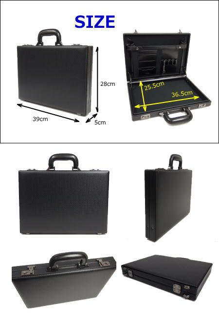 GAZA（ガザ）日本製アタッシュケース合成皮革A4ファイルサイズスリムタイプ