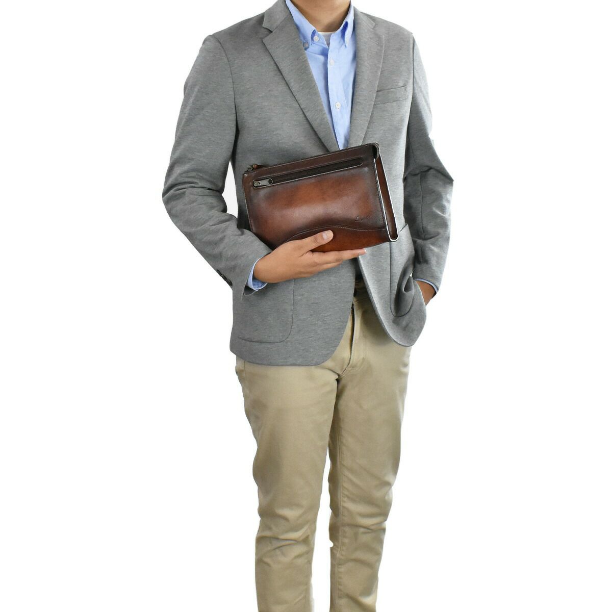 LugardラガードG3本革セカンドバッグ三角マチLサイズ