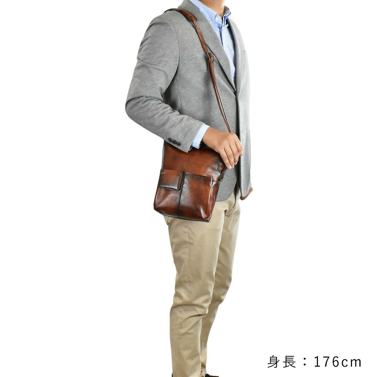 LugardラガードG3本革ショルダーバッグタテ型