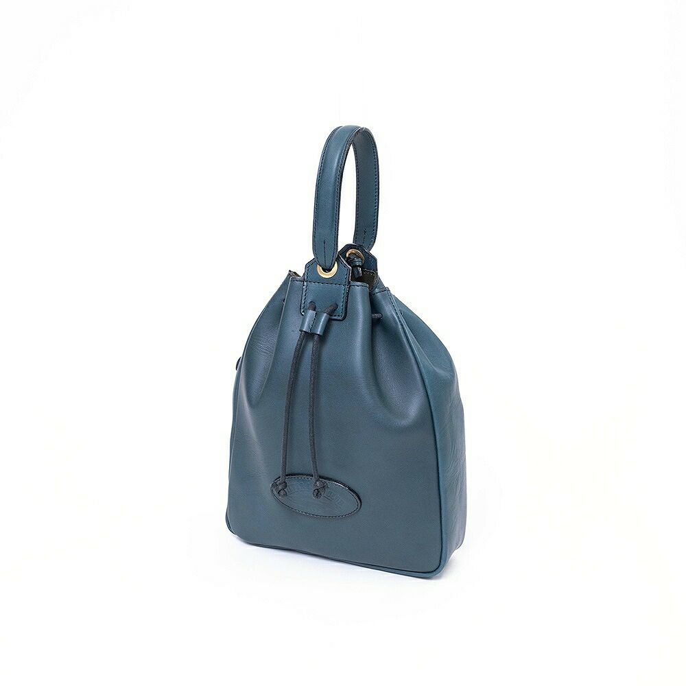 シルバーレイククラブオイルレザーシリーズ巾着型手提げバッグ