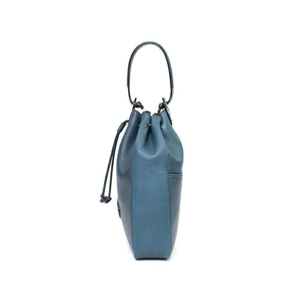 シルバーレイククラブオイルレザーシリーズ巾着型手提げバッグ