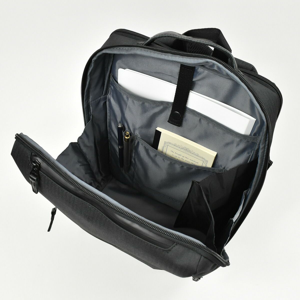 HARVEST(ハーヴェスト)moustasheontime(ムスタッシュ)ビジネスリュック通勤リュックブリーフケースリュック型ビジネス黒コングレー