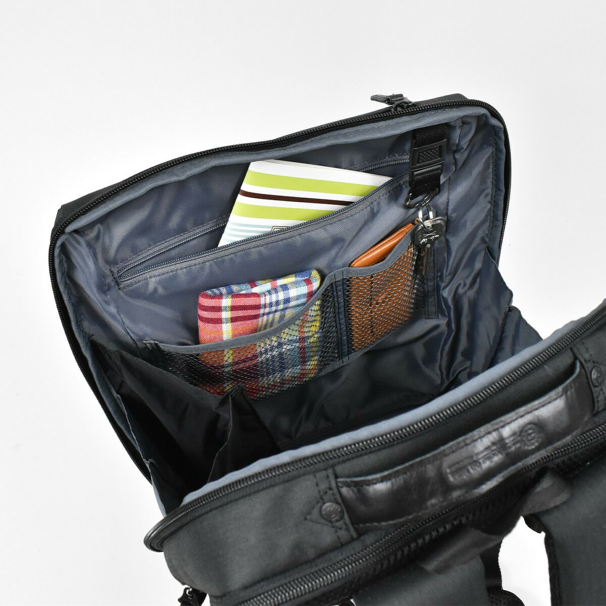 HARVEST(ハーヴェスト)moustasheontime(ムスタッシュ)ビジネスリュック通勤リュックブリーフケースリュック型ビジネス黒コングレー