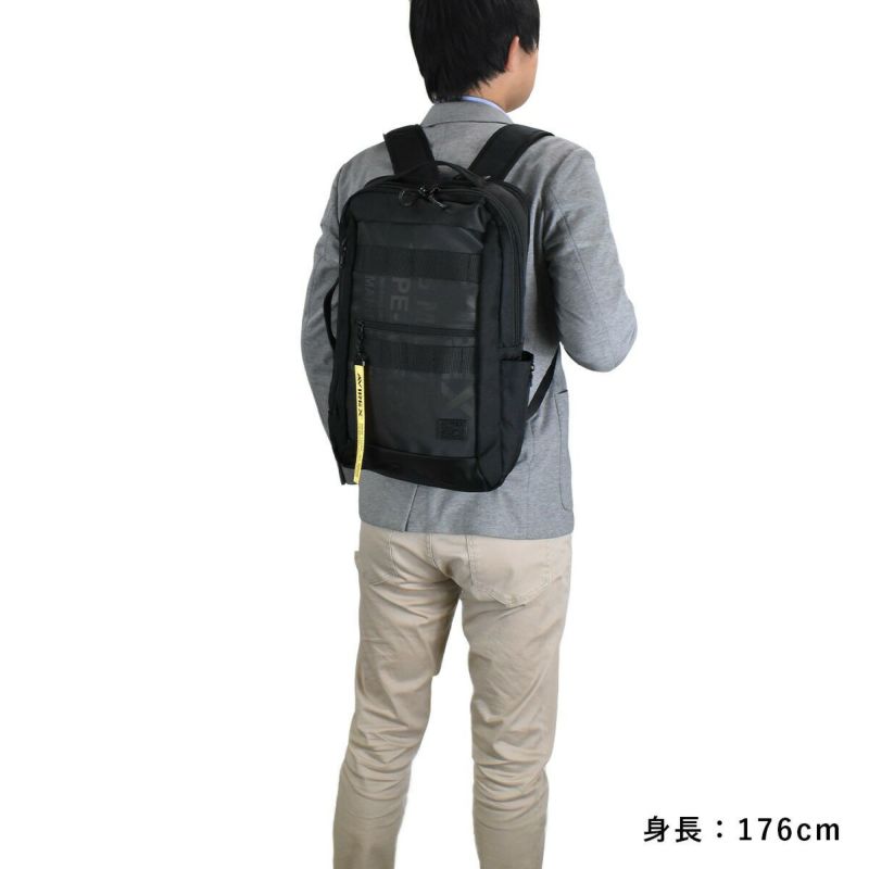 AVIREX(アヴィレックス)スーパーホーネットスクエア型リュックサック19Lビジネスリュック防水リュック撥水リュックPC収納クロコンアカ