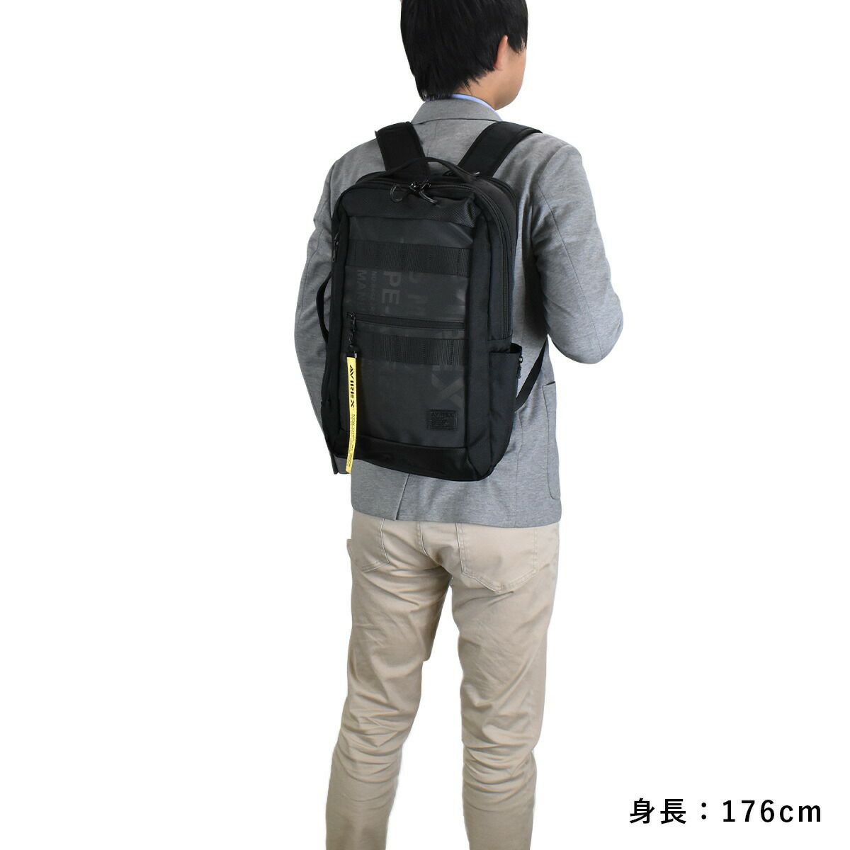 AVIREX(アヴィレックス)スーパーホーネットスクエア型リュックサック19Lビジネスリュック防水リュック撥水リュックPC収納クロコンアカ