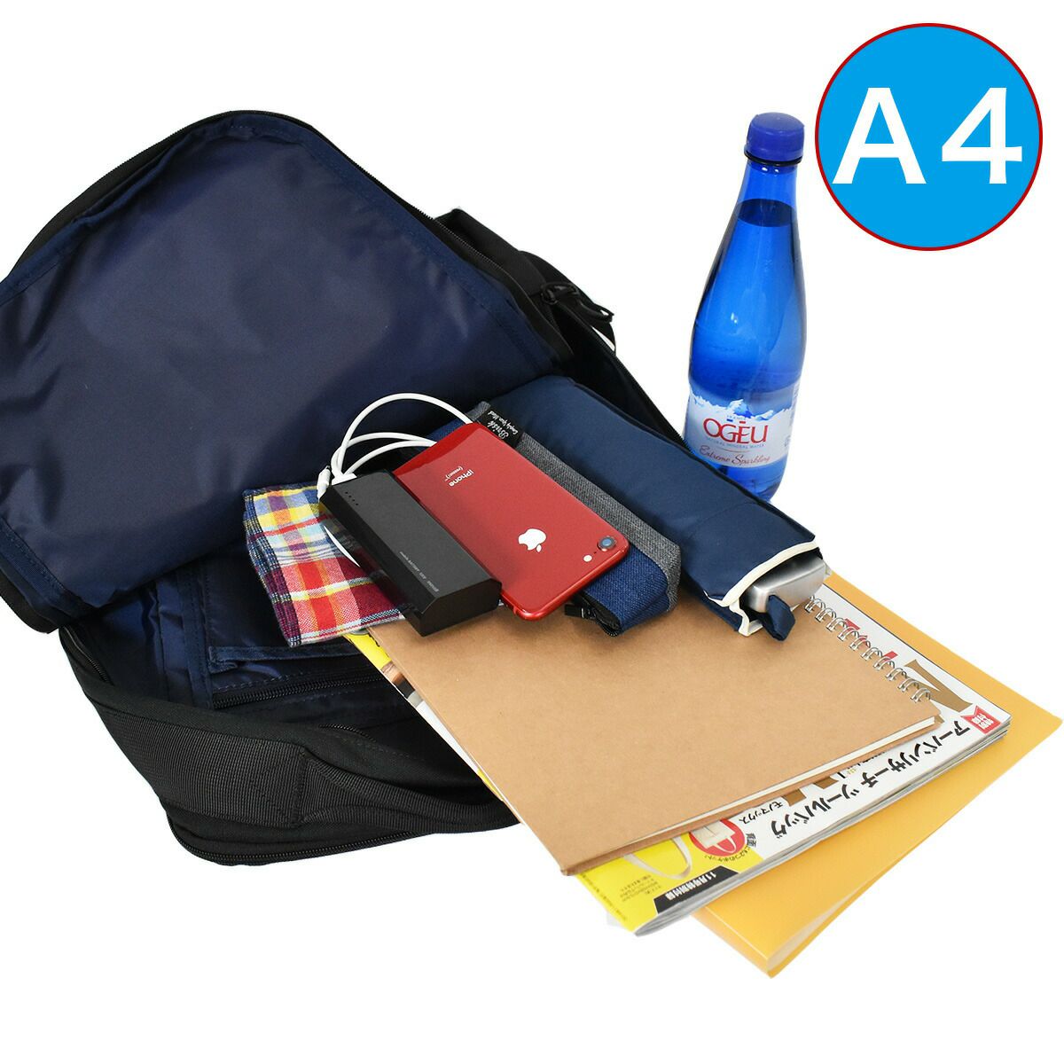 AVIREX(アヴィレックス)スーパーホーネットスクエア型リュックサック19Lビジネスリュック防水リュック撥水リュックPC収納クロコンアカ