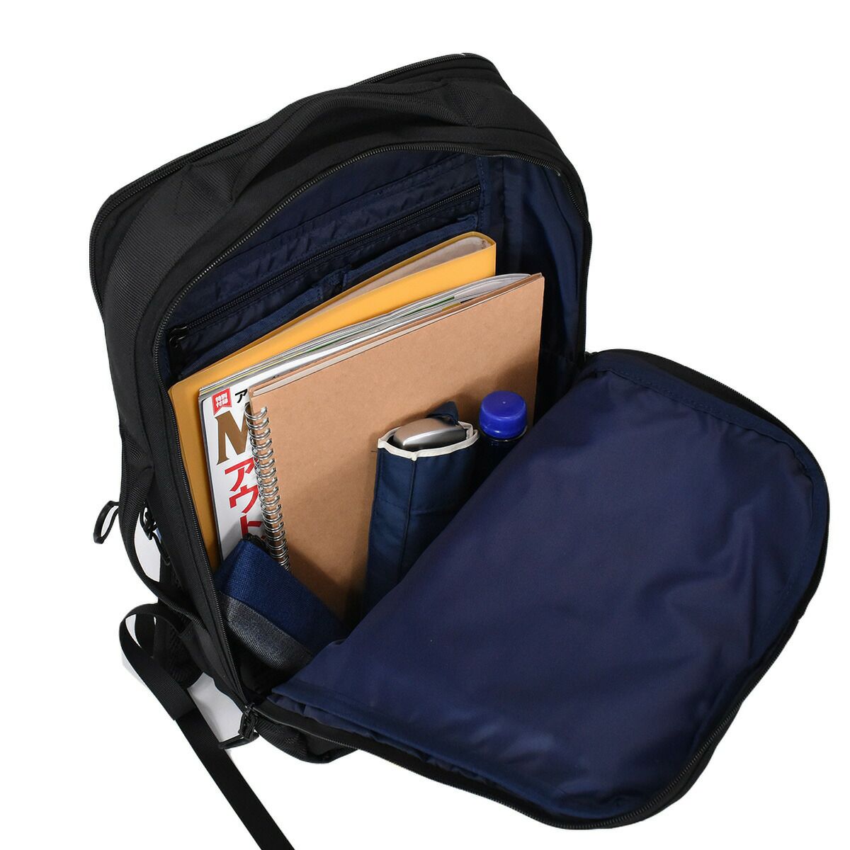 AVIREX(アヴィレックス)スーパーホーネットスクエア型リュックサック19Lビジネスリュック防水リュック撥水リュックPC収納クロコンアカ