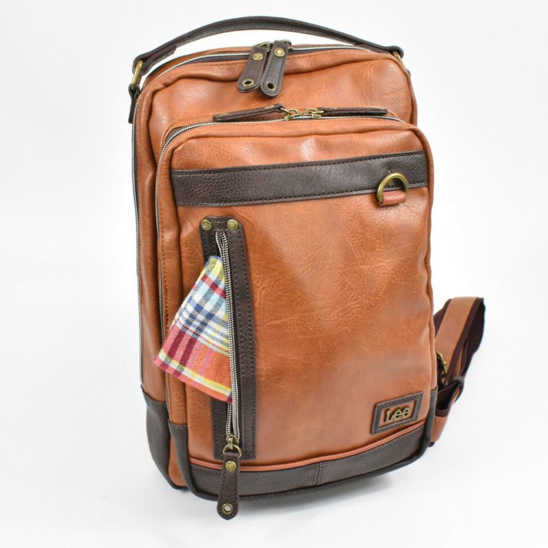 【ポイント最大38倍|10/5限定】Leeリーボディバッグリュックバッグメンズレディースブランドワンショルダーショルダーバッグリュックサックボディバック斜め掛けバッグ斜めがけバッグ男女兼用人気かっこいいシンプル合皮2WAY320-3101
