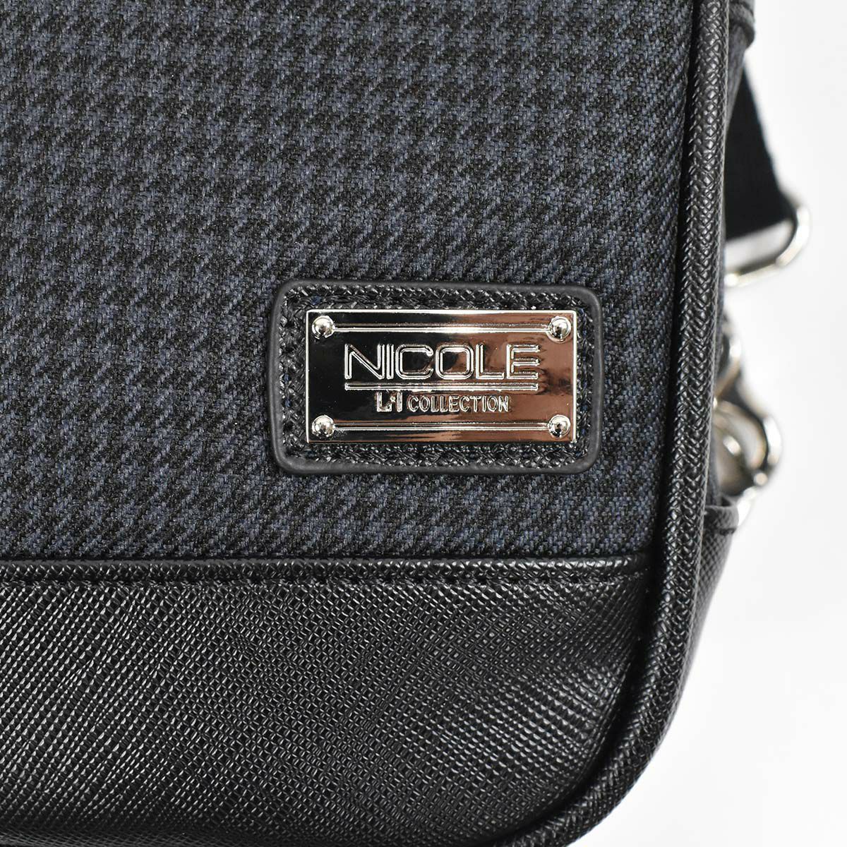 【エントリーで全員19倍★11/4～】ニコルNICOLEボディバッグワンショルダーバッグメンズレディースボディバックショルダーバッグショルダーワンショルダー斜め掛けバッグ斜めがけバッグ大人ブランドおしゃれかっこいい大人大きい大きめNIL230