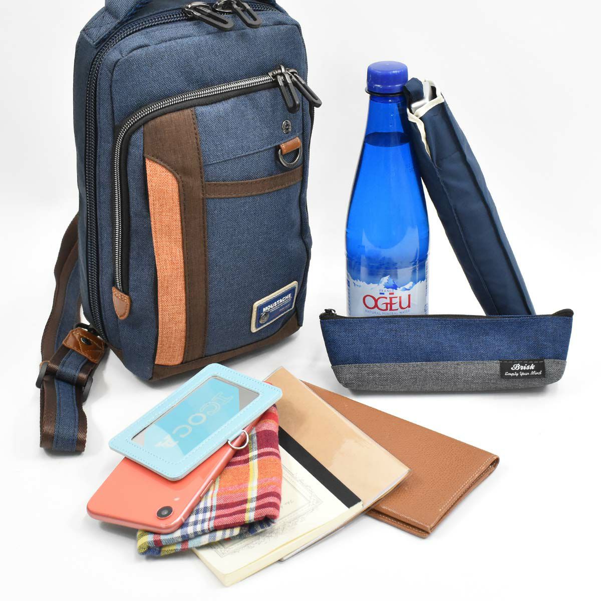 【ポイント最大29倍|12/18限定】ムスタッシュボディバッグMOUSTACHEウエストポーチショルダーバッグメンズレディースボディショルダーバックボディバックブランド人気軽量かっこいいおしゃれブラックネイビーグレーMDP-0650