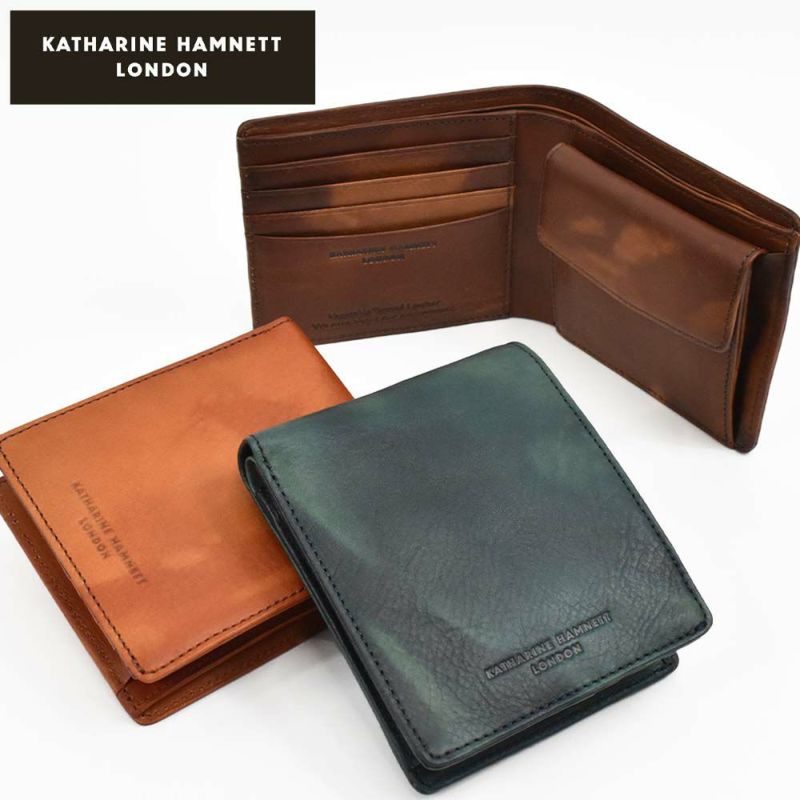 キャサリンハムネットKATHARINEHAMNETTLONDON財布二つ折り本革メンズレディースFLUIDフルイド革レザー2つ折り2つ折り財布二つ折り財布ギフトプレゼント彼氏折りたたみ男性人気ブランド490-59200父の日