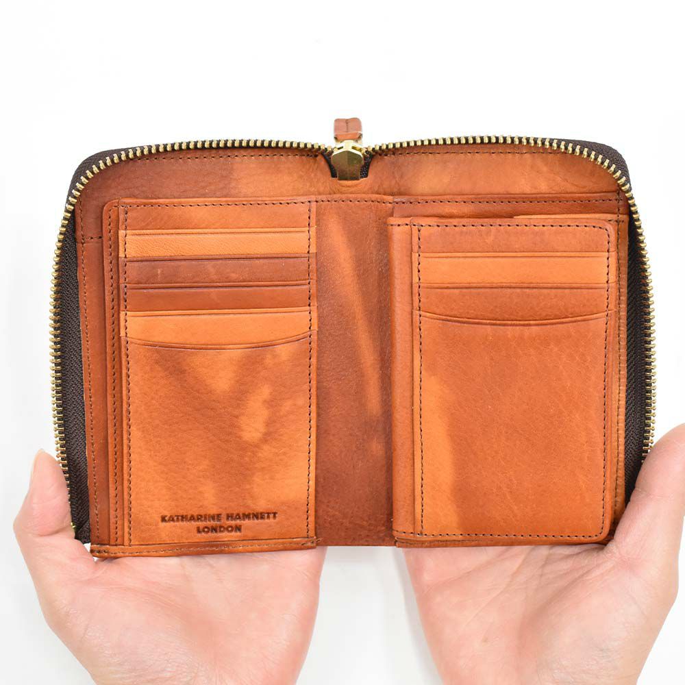 キャサリンハムネットKATHARINEHAMNETTLONDONミドルウォレット財布二つ折り縦型本革メンズレディースFLUIDフルイド革レザー2つ折り2つ折り財布二つ折り財布プレゼント男性人気ブランド大容量490-59200父の日