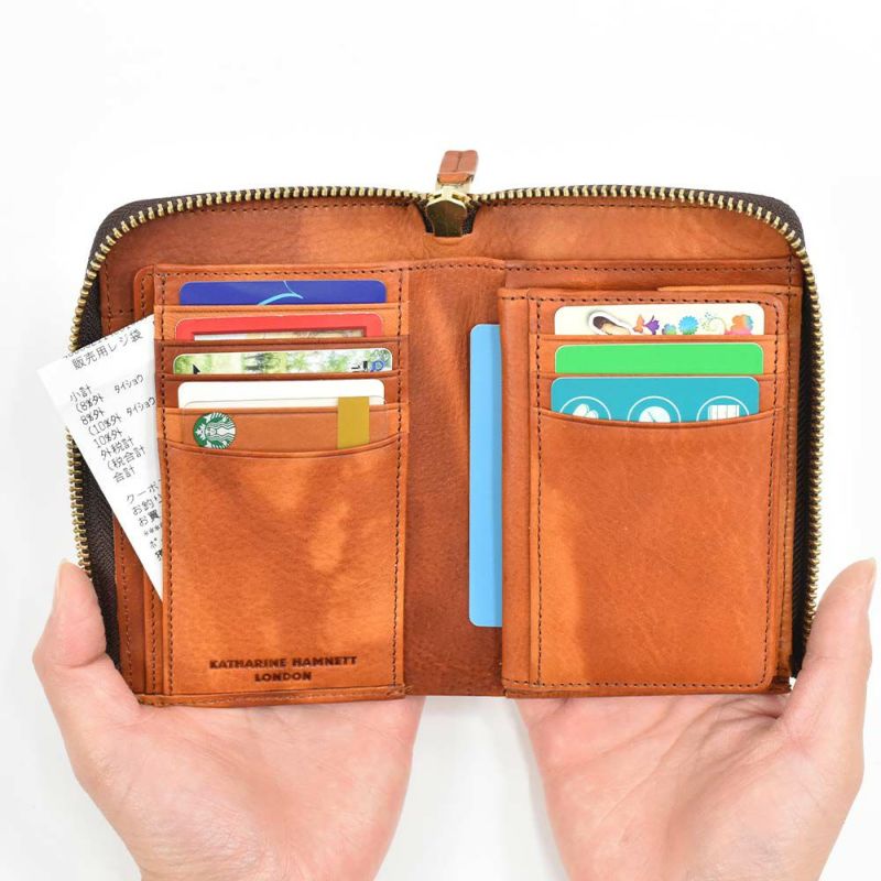 キャサリンハムネットKATHARINEHAMNETTLONDONミドルウォレット財布二つ折り縦型本革メンズレディースFLUIDフルイド革レザー2つ折り2つ折り財布二つ折り財布プレゼント男性人気ブランド大容量490-59200父の日