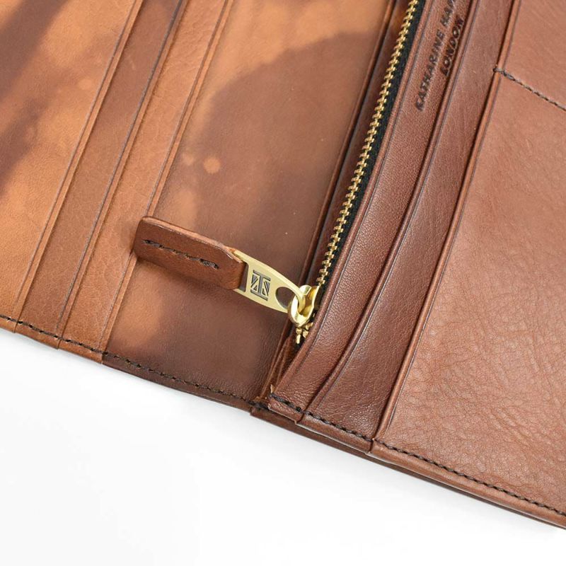 キャサリンハムネットKATHARINEHAMNETTLONDON長財布かぶせ財布本革メンズレディースFLUIDフルイド革レザープレゼント男性人気ブランド大容量薄いかぶせ型おしゃれかっこいい490-59203父の日