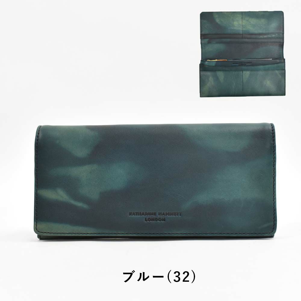 キャサリンハムネットKATHARINEHAMNETTLONDON長財布かぶせ財布本革メンズレディースFLUIDフルイド革レザープレゼント男性人気ブランド大容量薄いかぶせ型おしゃれかっこいい490-59203父の日
