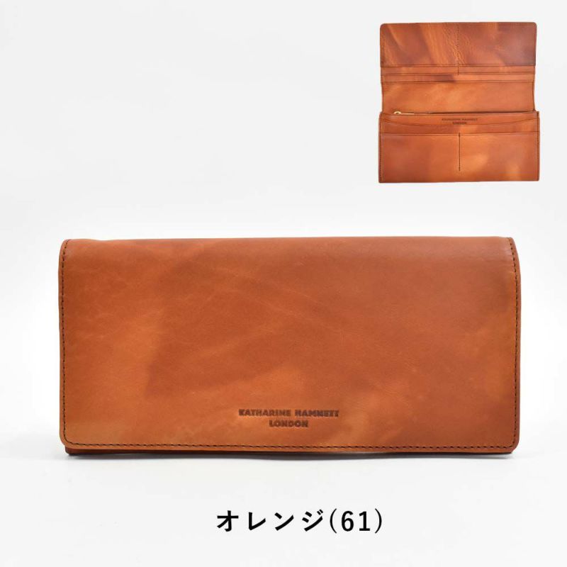 キャサリンハムネットKATHARINEHAMNETTLONDON長財布かぶせ財布本革メンズレディースFLUIDフルイド革レザープレゼント男性人気ブランド大容量薄いかぶせ型おしゃれかっこいい490-59203父の日