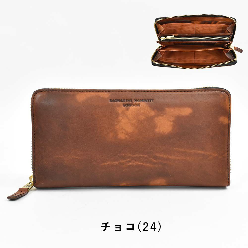 【6/1限定★エントリーで全員12倍】キャサリンハムネットKATHARINEHAMNETTLONDON長財布ラウンドファスナー財布本革メンズレディースFLUIDフルイド革レザープレゼント男性人気ブランド大容量薄いおしゃれファスナー付き490-59203父の日
