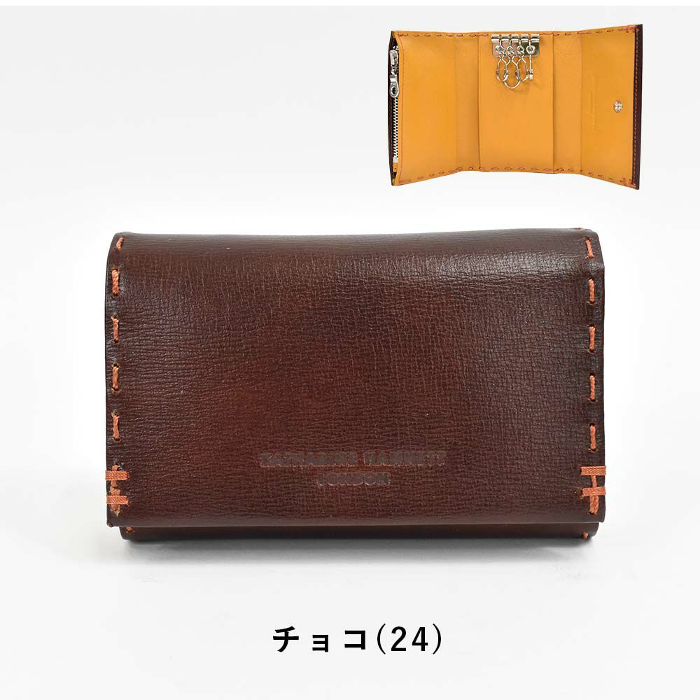 【6/1限定★エントリーで全員12倍】キャサリンハムネットKATHARINEHAMNETTLONDONキーケース小銭入れメンズレディーステーラード2小銭入れ付き本革革レザー鍵ケースキーホルダー4連ブランドおしゃれかっこいいおすすめギフト490-58701父の日