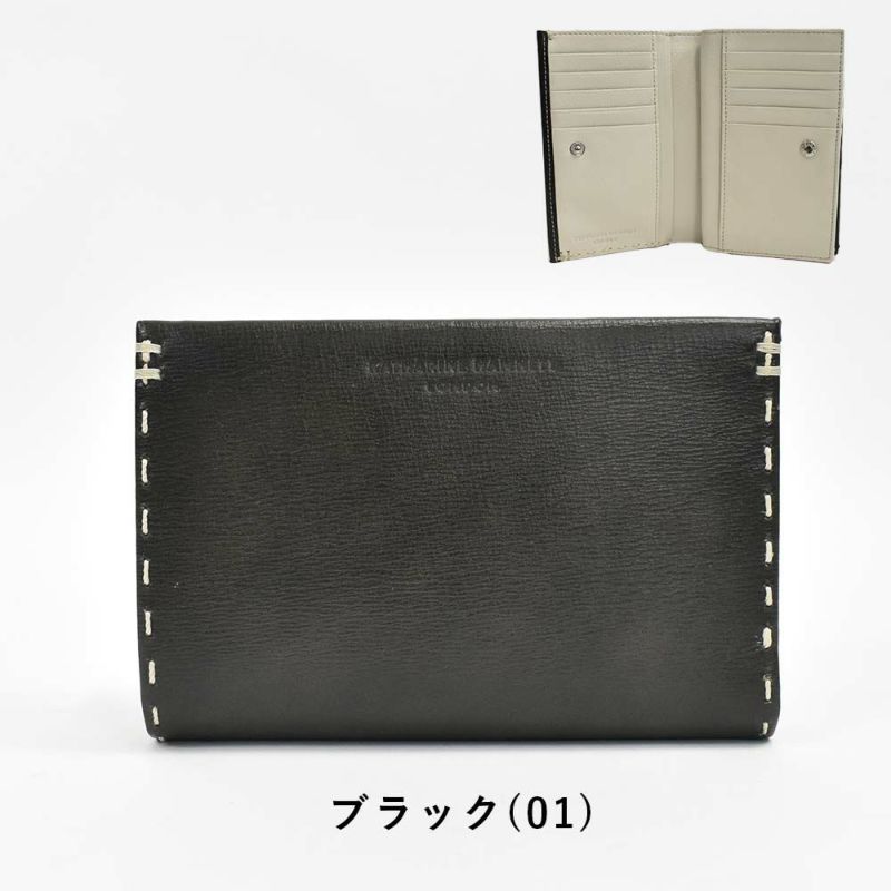 キャサリンハムネットKATHARINEHAMNETTLONDONミドルウォレット財布二つ折り縦長メンズレディーステーラード2二つ折り財布ファスナー本革革レザーブランド2つ折り財布おしゃれかっこいいギフト490-58705父の日