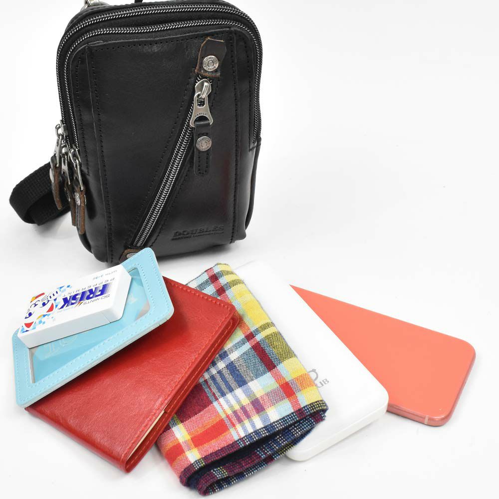 【ポイント最大36倍|6/25限定】DOUBLESダブルスベルトポーチチョークバッグメンズレディース小さいミニ本革牛革革レザーブランドウエストバッグポーチショルダーバッグ小物入れ小物ポーチカラビナおしゃれ2WAYVIF-7200