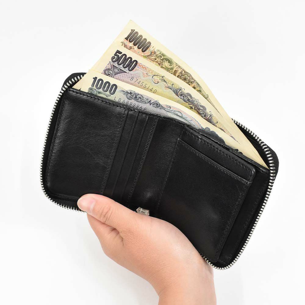 JOYAジョヤ財布二つ折りラウンドファスナーメンズレディース二つ折り財布本革革牛革レザー2つ折り2つ折り財布ファスナーミドルウォレット人気ブランドコンパクトバングラディッシュJ3007