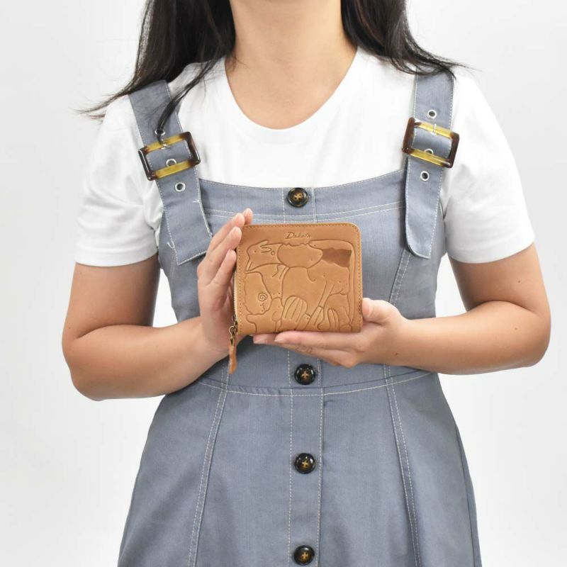 【2021新作】ダコタDakota財布二つ折りレディースアニマーレ二つ折り財布サイフ本革革レザー2つ折り2つ折り財布折りたたみブランドファスナー人気コンパクト小銭入れアニマル動物30代40代50代緑グリーン0030190