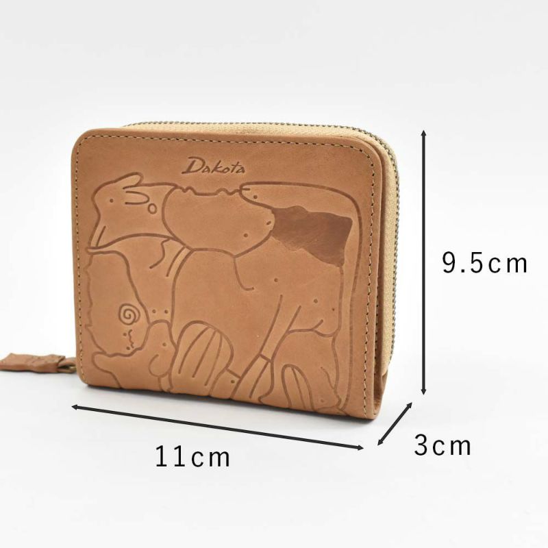【2021新作】ダコタDakota財布二つ折りレディースアニマーレ二つ折り財布サイフ本革革レザー2つ折り2つ折り財布折りたたみブランドファスナー人気コンパクト小銭入れアニマル動物30代40代50代緑グリーン0030190