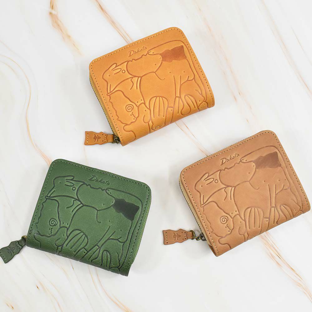 【2021新作】ダコタDakota財布二つ折りレディースアニマーレ二つ折り財布サイフ本革革レザー2つ折り2つ折り財布折りたたみブランドファスナー人気コンパクト小銭入れアニマル動物30代40代50代緑グリーン0030190