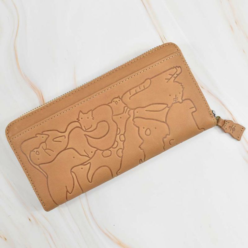 【2021新作】ダコタDakota長財布財布レディースアニマーレラウンドファスナーサイフ本革革レザーブランドファスナーかわいい大容量小銭入れアニマル動物30代40代50代大人緑グリーンベージュマスタード0030192