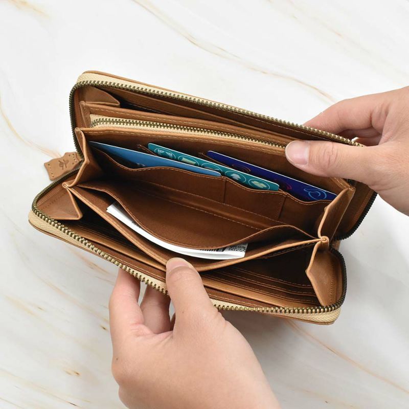 【2021新作】ダコタDakota長財布財布レディースアニマーレラウンドファスナーサイフ本革革レザーブランドファスナーかわいい大容量小銭入れアニマル動物30代40代50代大人緑グリーンベージュマスタード0030192