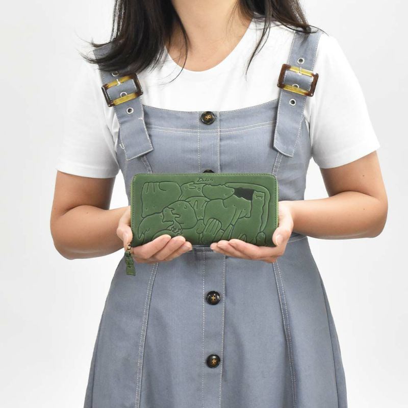 【2021新作】ダコタDakota長財布財布レディースアニマーレラウンドファスナーサイフ本革革レザーブランドファスナーかわいい大容量小銭入れアニマル動物30代40代50代大人緑グリーンベージュマスタード0030192