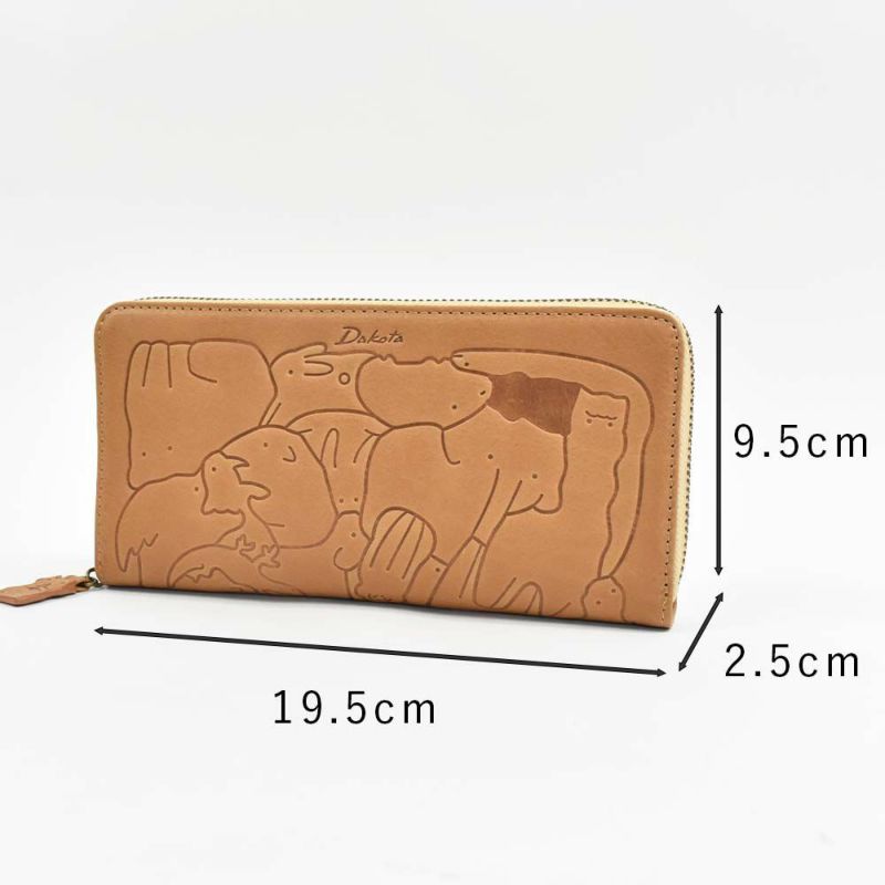 【2021新作】ダコタDakota長財布財布レディースアニマーレラウンドファスナーサイフ本革革レザーブランドファスナーかわいい大容量小銭入れアニマル動物30代40代50代大人緑グリーンベージュマスタード0030192