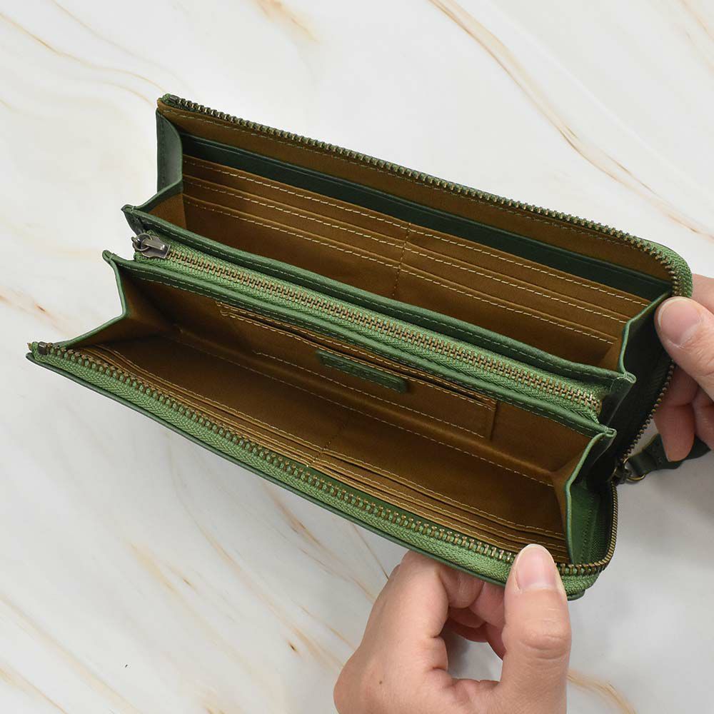 【2021新作】ダコタDakota長財布財布レディースアニマーレL字ファスナーサイフ本革革レザーブランドファスナー薄いかわいい大容量小銭入れアニマル動物30代40代50代緑グリーンベージュマスタード0030193
