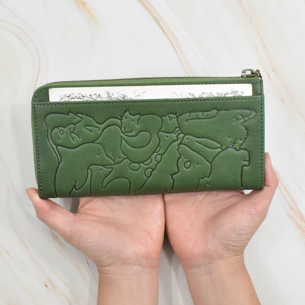 【2021新作】ダコタDakota長財布財布レディースアニマーレL字ファスナーサイフ本革革レザーブランドファスナー薄いかわいい大容量小銭入れアニマル動物30代40代50代緑グリーンベージュマスタード0030193