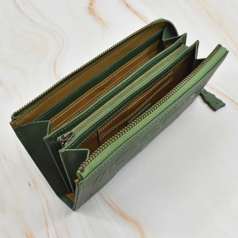 【2021新作】ダコタDakota長財布財布レディースアニマーレL字ファスナーサイフ本革革レザーブランドファスナー薄いかわいい大容量小銭入れアニマル動物30代40代50代緑グリーンベージュマスタード0030193
