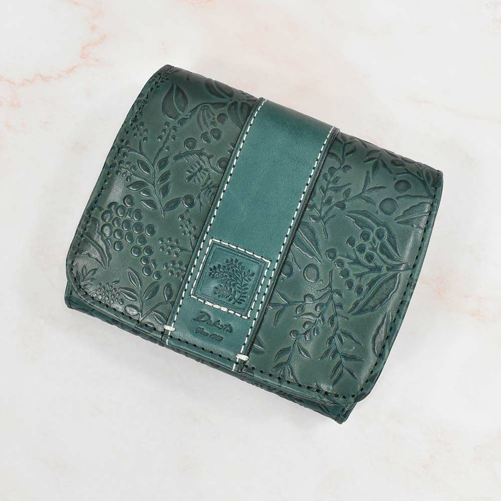 【2021新作】ダコタDakota財布二つ折りレディースミモザ二つ折り財布ミニ財布小銭入れボックス型BOX型サイフ本革革レザー2つ折り2つ折り財布ブランドファスナー人気かわいいコンパクト花柄ボタニカル0030250